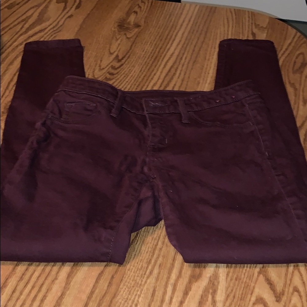 Burgundy skinny jeans